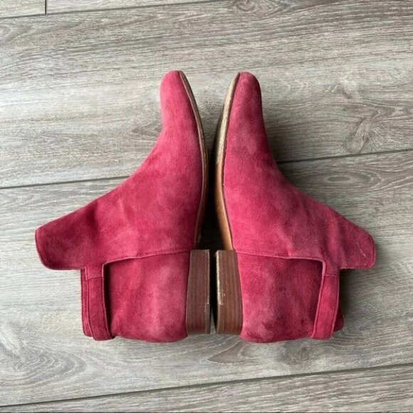 & Other Stories Rust Suede Leather Buckle Bootie - Picture 9 of 13